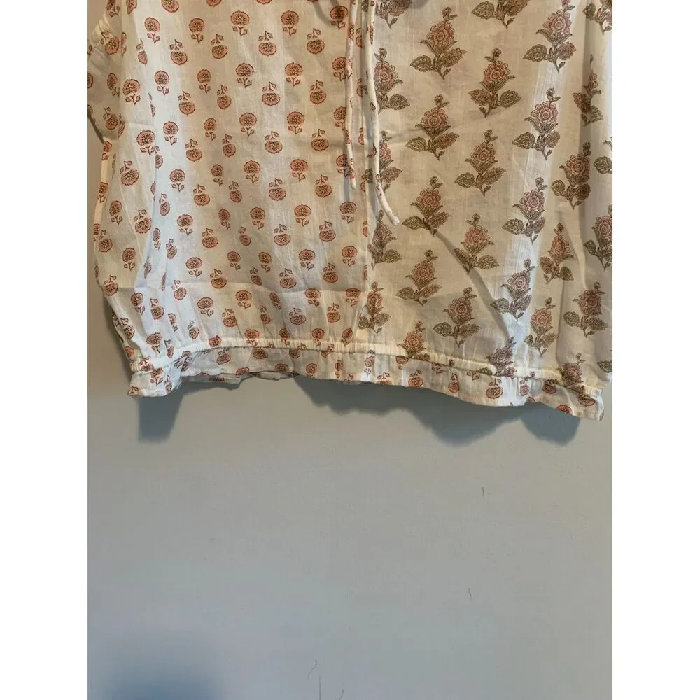 NWT Lucky Brand Floral Sleeveless Tunic Tank Top with Bow Detail Women’s Size L - Picture 3 of 6